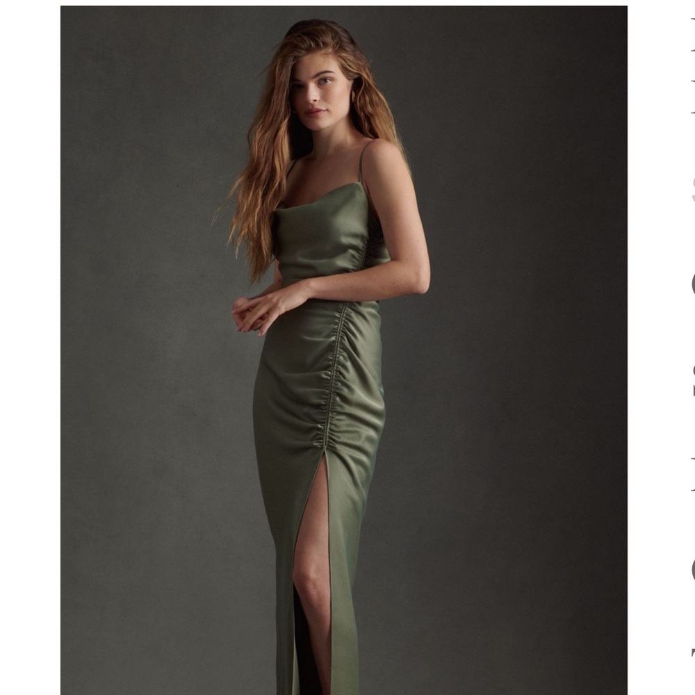 Chic Olive Satin Gown